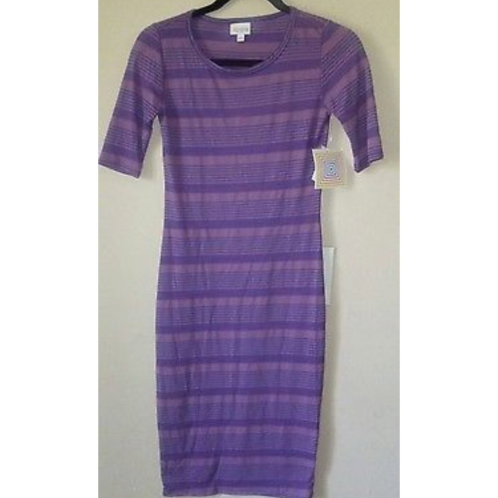 Lularoe Medium Striped Purple Julia.